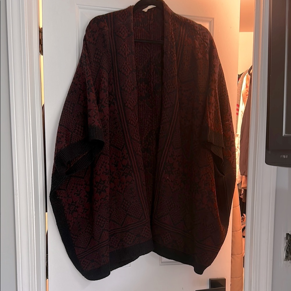 Bluenotes Burgundy and Black Knit Sweater